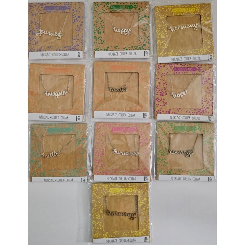 GOODWORDS Necklace Lot, 10  Brand New Inspirational Necklaces in Silver/Gold 2B